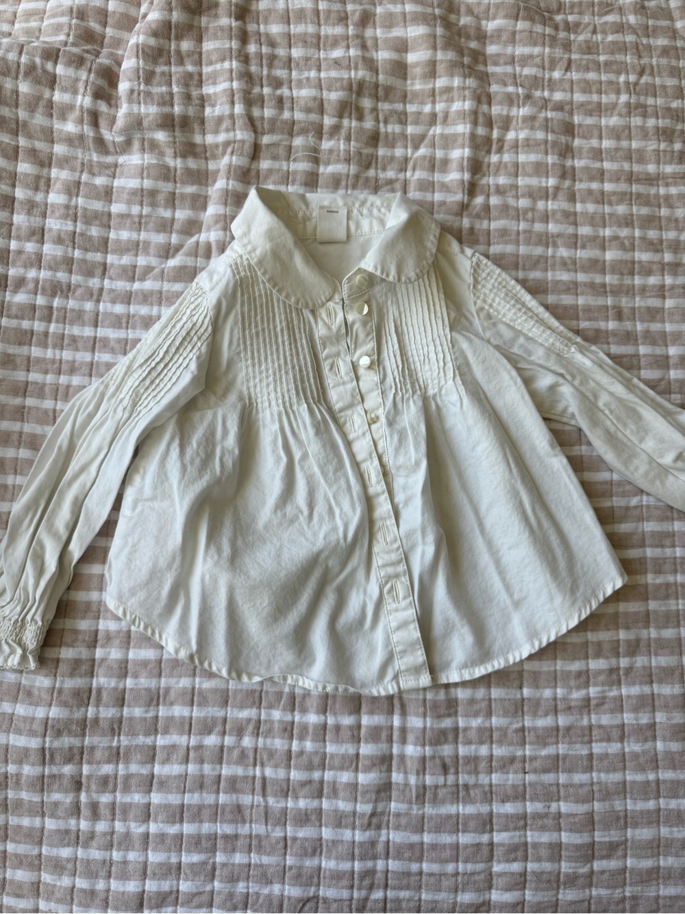 Banana Republic Baby Cream Button-Front Pintuck Blouse